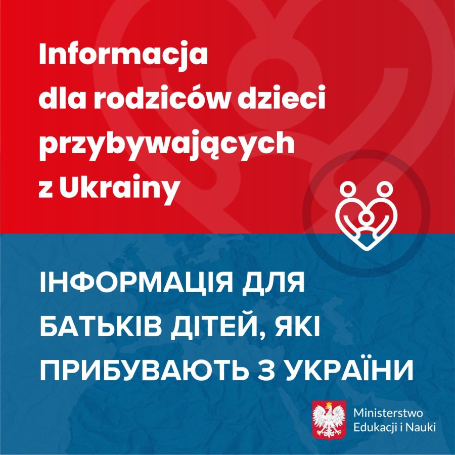 informacja dla rodzicow dzieci przybywajacych z ukrainy grafika informacyjna