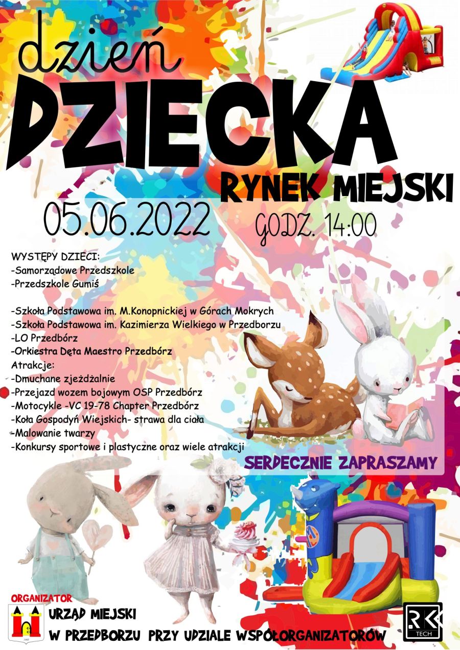 Dzień Dziecka 05.06.2022 godz. 14:00 rynek miejski w Przedborzu