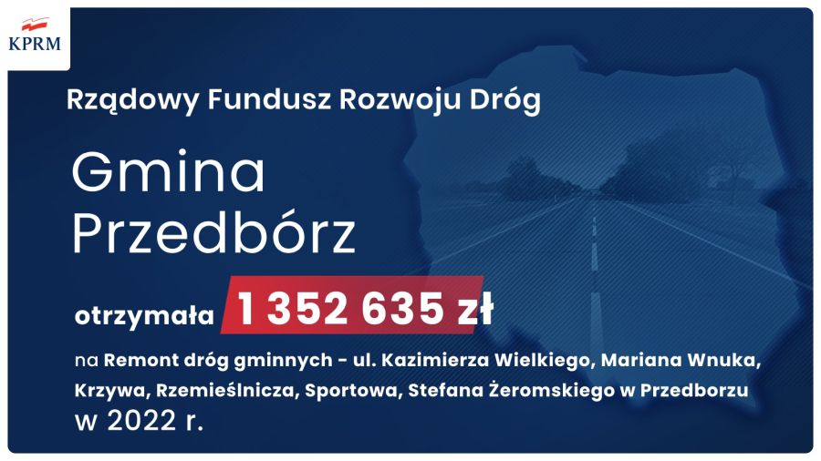 Gmina Przedbórz otrzymała 1352635 zł