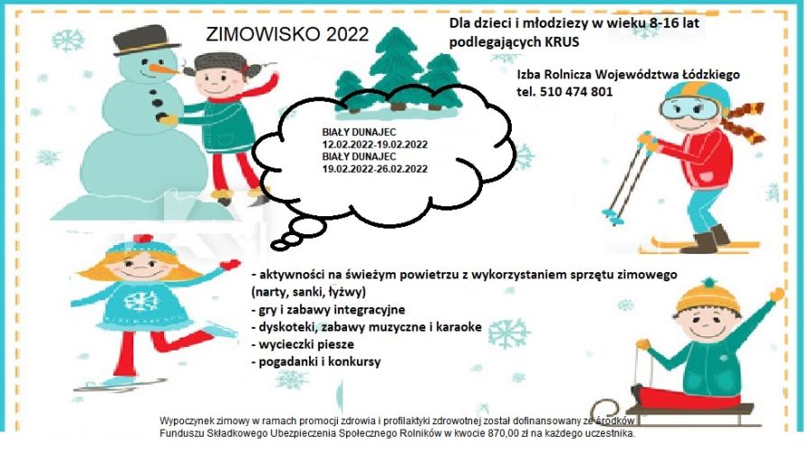 Oferta aktualnych zimowisk dla dzieci rolników ubezpieczonych w KRUS