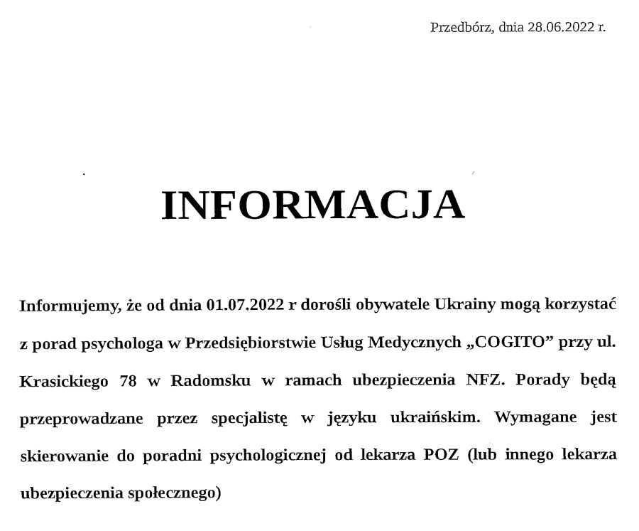 INFORMACJA