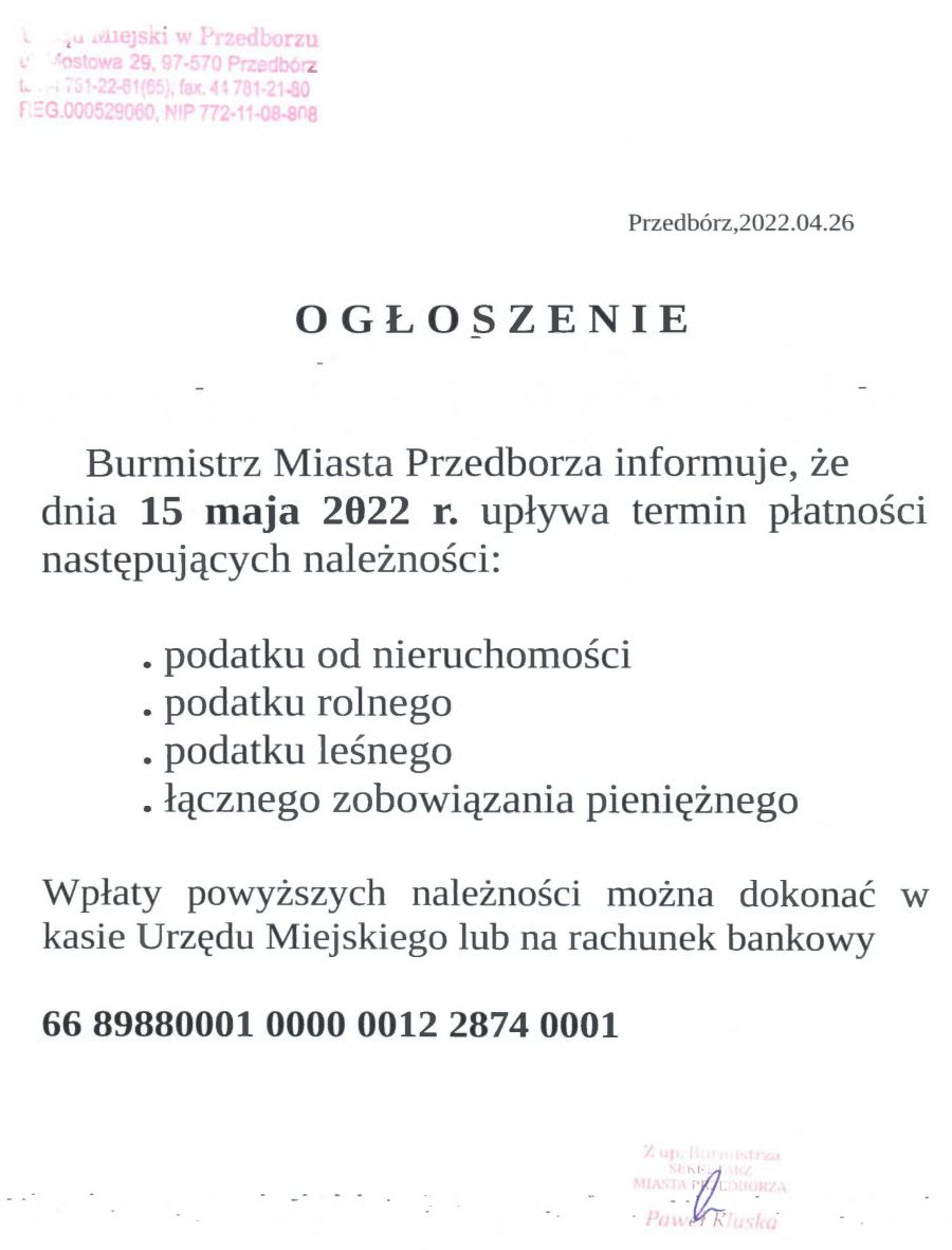 ogłoszenie