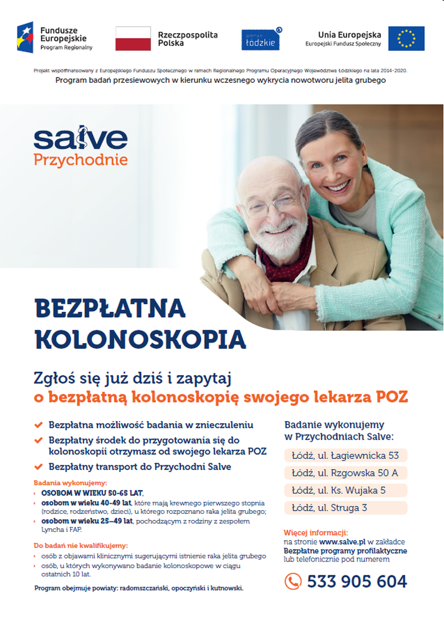 bezpłatna kolonoskopia - plakat